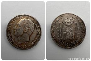 Coins of Spain: MONEDA. ESPAÑA. ALFONSO XII. 50 CENTIMOS. 1880. VER FOTOS